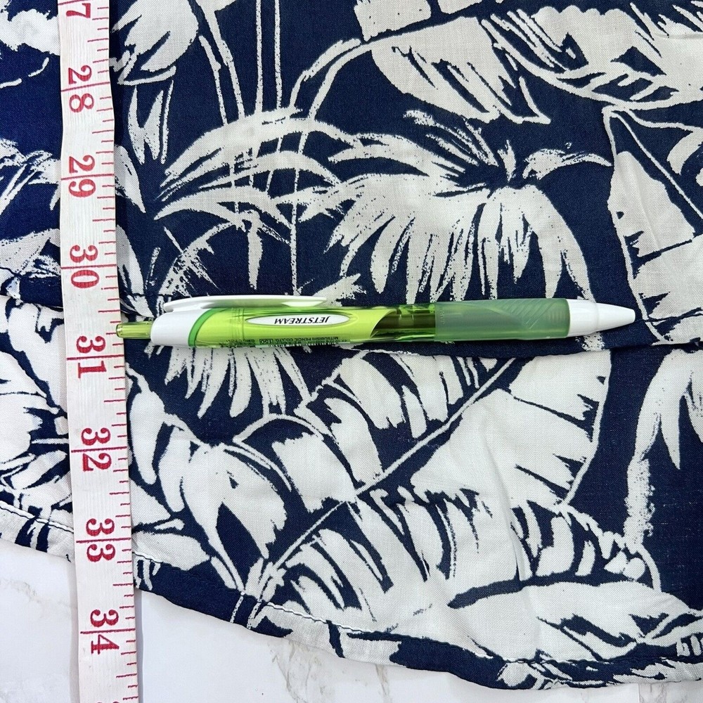 L.O.G.G. H&M Women Tunic Dress Blue White 2 Beach Cover Up Palm Leaves Tropical - Picture 16 of 16